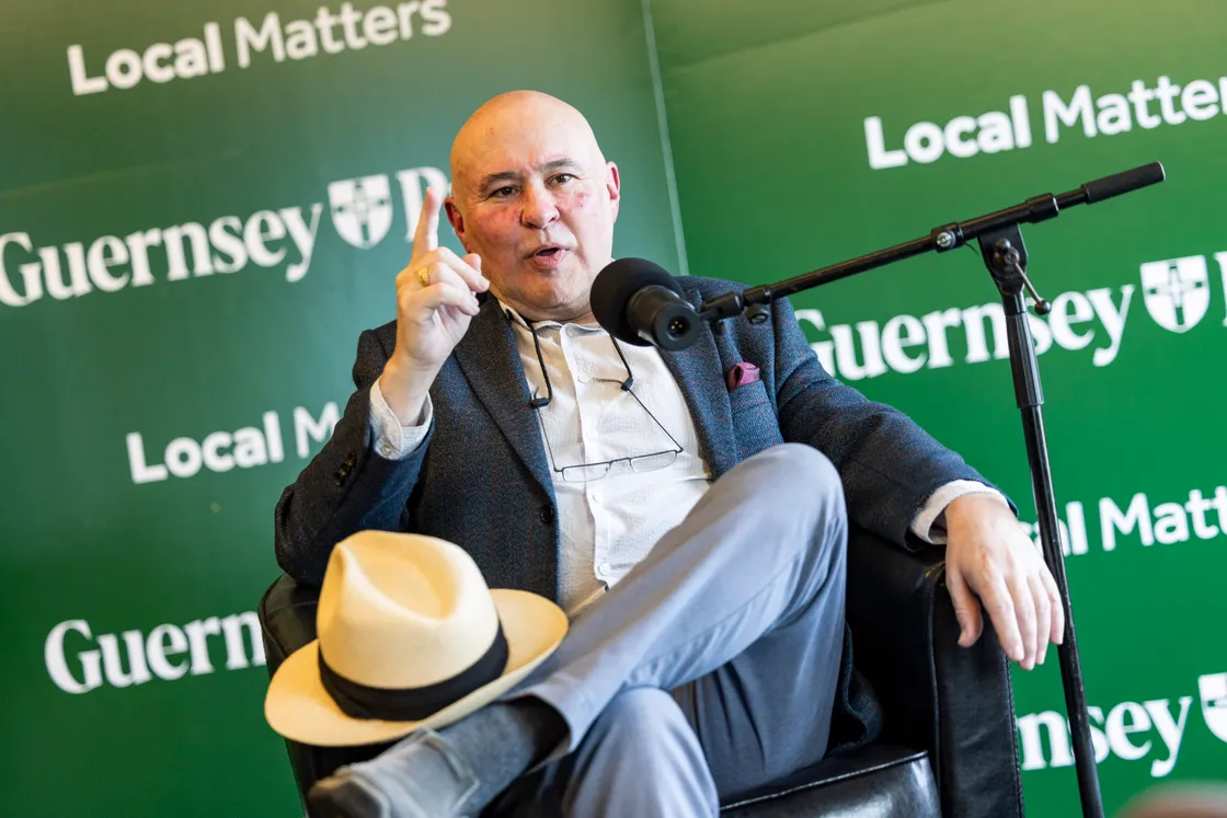 Carl Meerveld speaking at a Guernsey Press Local Matters event